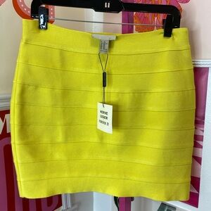 NWT Herve Leger Yellow Bandage Skirt